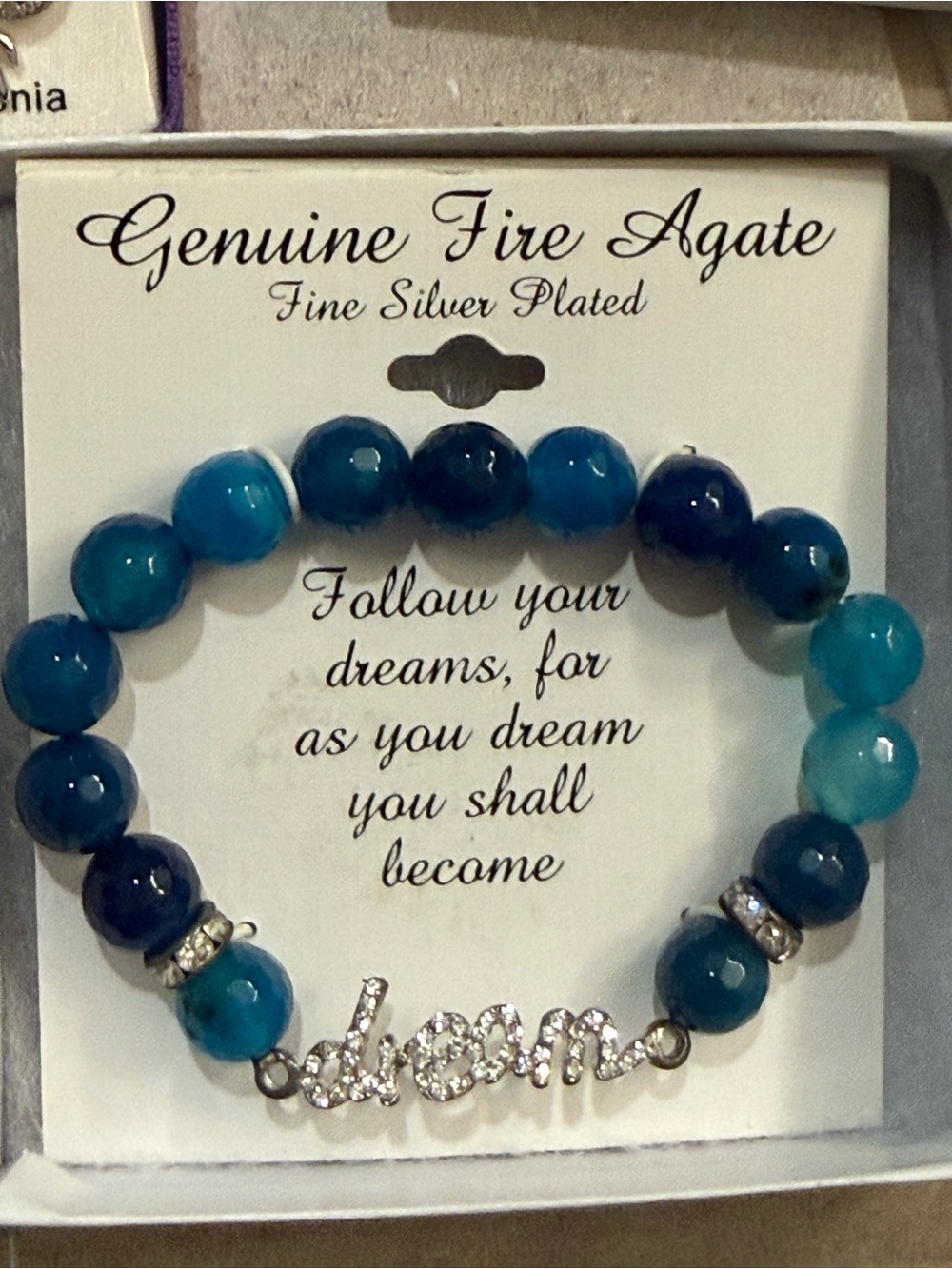 Kohl's Blue Agate 'Dream' Beaded Bracelet with Silver Accents
